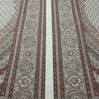 فرش دستباف جفت12متری40رج کرم قهوه ای بانخ مرینوس