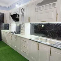 کابینت رنگ طوسی سفید ترکیبی آماده کد379985