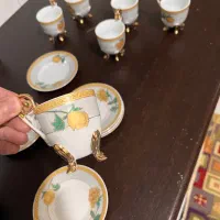 ست قهوه خوری اصل ژاپن یاماسن روکش طلا ۲۴ عیار