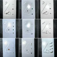 پیرسینگ بینی نقره اصل نگین حلقه ای قلابی سوزنی ال|جواهرات|رشت, بازار|دیوار