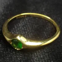 انگشتر طلا مزین به نگین جواهر دمانتوئید کرمان|جواهرات|کرمان, |دیوار