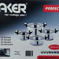 سرویس قابلمه استیل ۸ پارچه Aker ترک|ظروف پختوپز|بهبهان, |دیوار