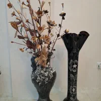 فروش دو عدد گلدان و گل