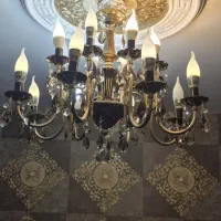 ۲ عدد لوستر برنجی با رنگ شامپاینی