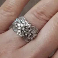 انگشتر های جواهر نما نقره ۹۲۵با ابکاری طلا