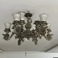 لوستر برنز ۶ شاخه|لوستر و چراغ آویز|همدان, |دیوار