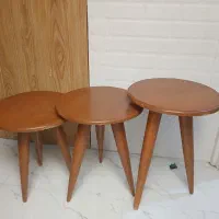 میز عسلی گرد تمام چوب