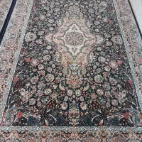 فرش ۹ متری سورمه ای دستباف گونه کاشان