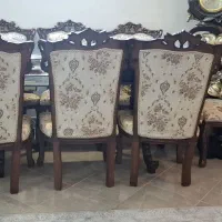 مبل استیل یا سلطنتی نه نفره و میز ناهار خوری هشت|مبلمان خانگی و میز عسلی|سمنان, |دیوار