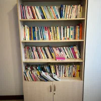 قفسه کتابخانه چوبی