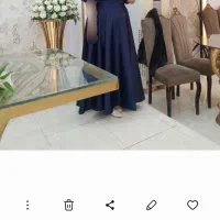 پیراهن مجلسی ساتن سرمه ای