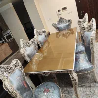 میزناهار خوری همراه با کاور جنس پارچه تک گل