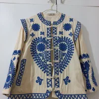 پالتو خز و چرم کت سنتی خامه دوزی شده سایز ۴۰ ۴۲ ۴۴