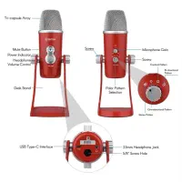 میکروفون رومیزی بویا BOYA BY-PM700R USB رنگ قرمز|صوتی و تصویری|تهران, فلسطین (میدان انقلاب)|دیوار