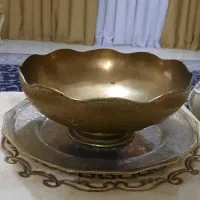 کاسه بشقاب برنجی (زیرورو) سایز بزرگ کلکسیونی