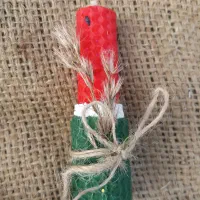 شمع موم عسلی مدل استوانه طرح هندوانه|صنایع دستی و سایر لوازم تزئینی|پارسآباد, |دیوار