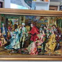 تابلو فرش دستبافت خواستگاری پاپ چله ابریشم