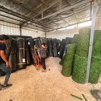 انبار کارخانه چمن مصنوعی نخ هلندی و فنس چمن مصنوعی