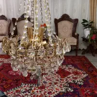 لوستر طلایی ۵ شعله سالم|لوستر و چراغ آویز|تبریز, |دیوار
