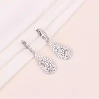 گوشواره تراش نقره آب طلا سفید جواهراتی پیچی2107%|بدلیجات|تبریز, |دیوار