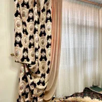 یک جفت پرده به همراه تور  پشت پرده و والون
