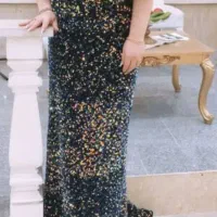 لباس مجلسی مخمل پولک دوزی