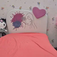 فروش فوری تخت نوجوان دخترانه ۹۰×۲۰۰ + تشک خوشخواب