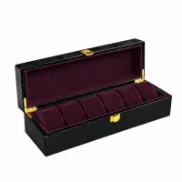 جعبه ساعت 6 تایی چرمی طرح سنگی کد TW-2723