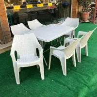 میز وصندلی حصیری غذاخوری کد 998