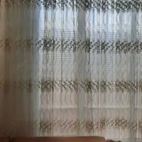 پرده حریر به همراه زیر پرده ای و چوب پرده ۲ عدد