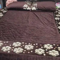 رو تختی پولک دوزی قهوه ای