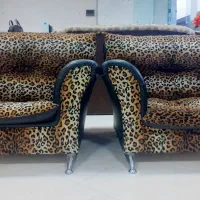 مبل کارکرده هفت نفره پلنگی با رویه چرمی|مبلمان خانگی و میز عسلی|نوشهر, |دیوار