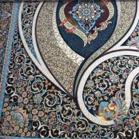فرش ۹ متر سرمه ای ۱۲۰۰ شانه تراکم ۳۶۰۰ (نو)
