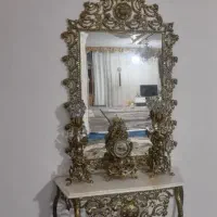 آینه شمعدون ساعت برنز اصل