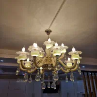 لوستر کریستال ۱۵شاخه شیک و نو