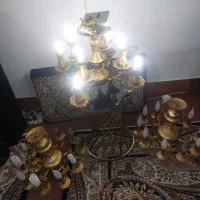 سه تا لوستر قدیمی تمام برنز