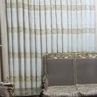 پرده کتان رنگ نباتی