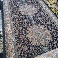 کناره۱۶۰سانت در۴ متر نخ سورمه ای ترنج دار نخ کامل