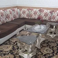 مبل ال هفت نفره درحدنو ویک جلومبلی ودوعدد میزعسلی|مبلمان خانگی و میز عسلی|اهواز, کارون|دیوار