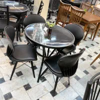 صندلی پلاستیکی و پلاستیک پایه فلزی و میز تاشو ثابت