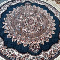 فرش دایره ۷۰۰شانه گرد۲×۲ دستبافت گونه قهوایی