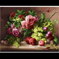 تابلوفرش دستباف گل ومیوه