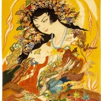 تابلو فرش نفیس دستبافت مینیاتور طرح دختر پاییز|تابلو فرش|تهران, دروس|دیوار