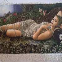 تابلو فرش دختر جواهر ابعاد 95در 60