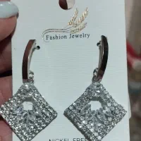 گوشواره و نیم ست استیل کاملا نو