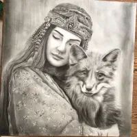 نقاشی چهره سیاه قلم