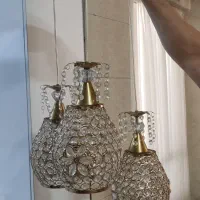 لوستر سه شاخه فلزی سالم و تمیز