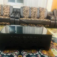 مبلمان ۷ نفره چرم و پارچه  در حد نو|مبلمان خانگی و میز عسلی|شیراز, پارک آزادی|دیوار