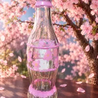 گلدان شیشه ای با طرح گل درخت ساکورا