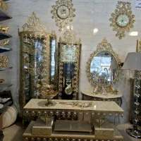 ست برنز جهیزیه بوفه برنز ساعت میز لاکچری(ایرانیان)|بوفه، ویترین، کنسول|کرمانشاه, |دیوار